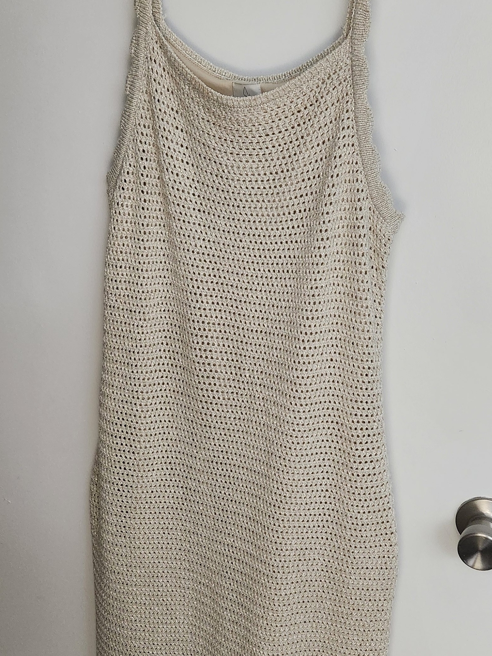 Joie Cream Crochet Knit Tank Dress